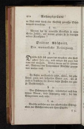 Dritter Abschnitt. Die monatliche Reinigung.