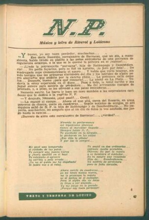 "N. P." : Música y letra de Riverol y Loiácono