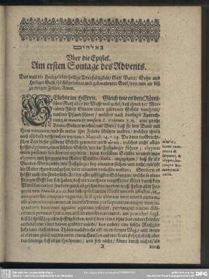 [Erster Theil, Von Advent biß Trinitatis]
