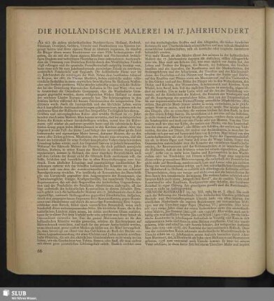 Die Holländische Malerei Im 17. Jahrhundert