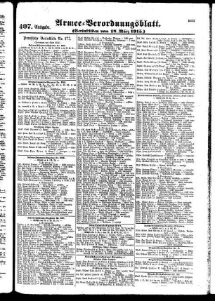 407.Ausgabe. Donnerstag, 18. März 1915