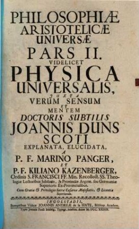 Philosophia Aristotelica univ., 2