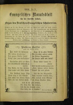 Unserm Kaiser zum 22. März 1886