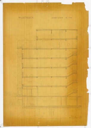 Warenhaus: Querschnitt M 1:50