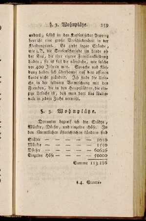 §. 3. Wohnplätze