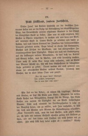 IV. Nicht Stillstand, sondern Fortschritt