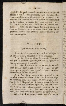 14-25, Titre VII. - Titre XIII.