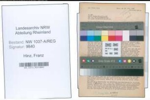Entnazifizierung Franz Hinz , geb. 20.08.1900 (Arzt)