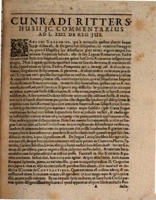 Commentarius novus pulcherimus et utilissimus in legem XXIII Contractus : Digest. de diversis regulis iuris antiqui