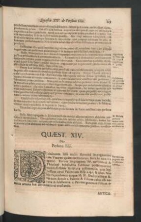 Quaest. XIV. De Persona Filii.