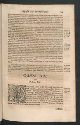 Quaest. XIV. De Persona Filii.
