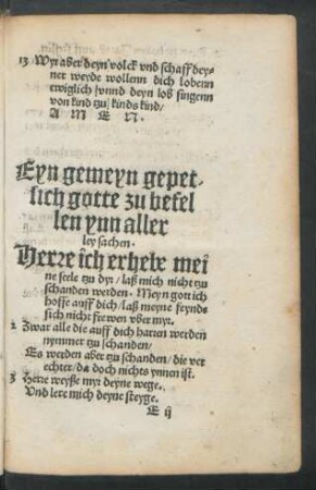 Eyn gemeyn gepet/ sich gotte zu befellen ynn allerley sachen.