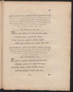 Christianus Ernestus Simonetti ... Joannes Gottlieb Toellner ...