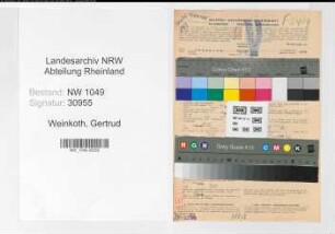 Entnazifizierung Gertrud Weinkoth , geb. 01.12.1894 ()
