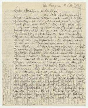 Brief von Hannah Höch und Til Brugman an Grete König. Den Haag