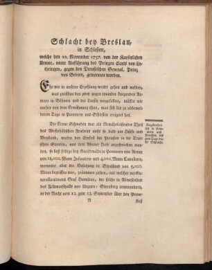Schlacht bey Breslau, in Schlesien, [...].