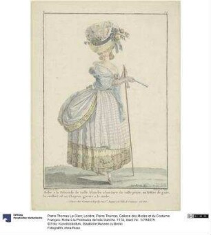 Gallerie des Modes et du Costume Français: Robe à la Polonaise de toile blanche. Y.134