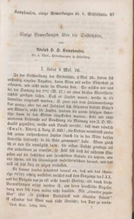 97-121 Einige Bemerkungen über die Stiftshütte