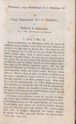 97-121 Einige Bemerkungen über die Stiftshütte