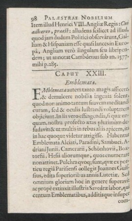 Caput XXIII. Emblemata.