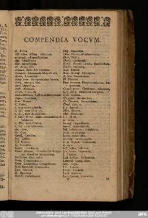 Compendia Vocum.