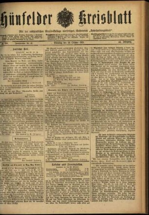 Ausgabe vom Dienstag, den 29. Oktober 1918.