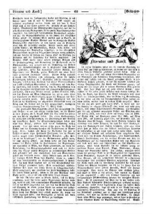[Rückblick auf die Kulturgeschichte von Deutschland in den Jahren 1847 und 1848] : Literatur und Kunst ; Geschichtskalender