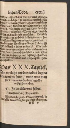 Das XXX. Capitel. An welche ort die todten begraben worden seind ...