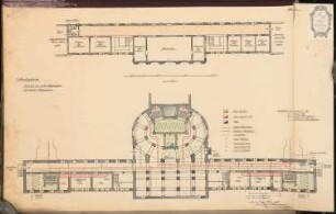 Erziehungsheim Schinkelwettbewerb 1909: Unterrichtsgebäude. Grundriss 2. OG, KG 1:150