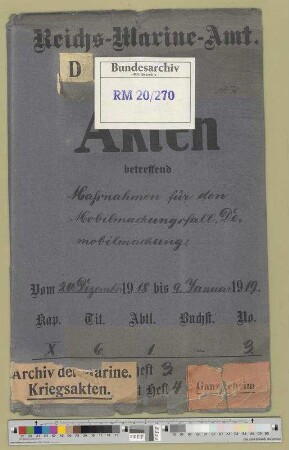 Maßnahmen für den Demobilmachungsfall, Demobilmachung: Bd. 3