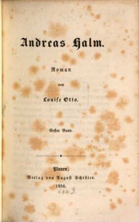 Andreas Halm : Roman, 1