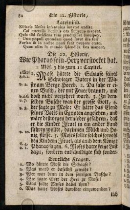 82-98, 22. Wie Pharao sein Herz verstocket hat. 23. Wie Moses die Kinder Israel aus Egypten geführet hat. 24. Wie Gott die Kinder Israel durch die Wüste in das Gelobte Land geführet hat.