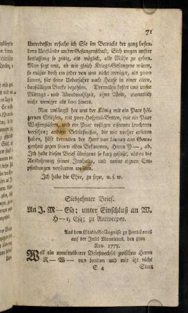 71-84, Siebzehnter Brief