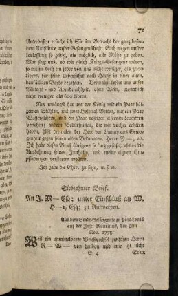 71-84, Siebzehnter Brief