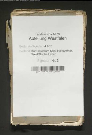 Entsendung des Hofkammerrats Lic. Johann Hermann Kempis zum Westfälischen Lehntag in Arnsberg
