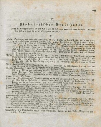 II. Alphabetischer Real-Index