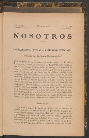 Las elecciones últimas y la situación de Francia