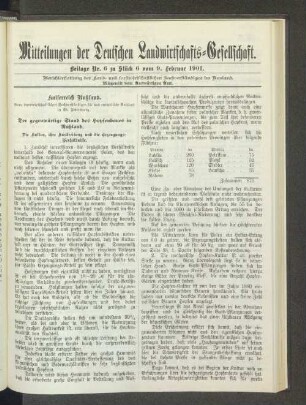 Beilage Nr. 6 zu Stück 6 vom 9. Februar 1901.