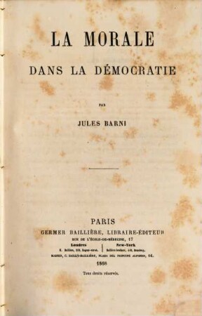 La morale dans la Démocratie