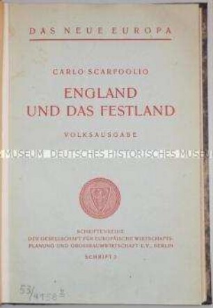 Schrift über die politischen Kräfteverhältnisse zwischen England und dem Kontinent