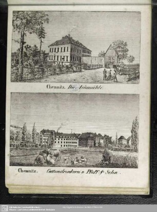 Chemnitz. Die Neumühle - Chemnitz. Cattundruckerei v. Pfaff & Sohn