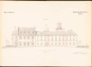 Mathematisch-Physikalisches Institut der Philipps-Universität Marburg: Vorderansicht 1:100