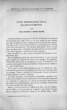 Étude morphologique sur la maladie de Parkinson