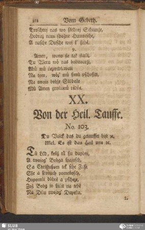 XX. Von der Heil. Tauffe