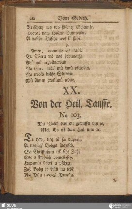 XX. Von der Heil. Tauffe