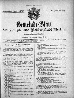 1898,19: No. 19, 8. Mai 1898