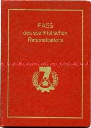 Vordruck eines Ausweises für eine "sozialistischen Rationalisator" (blanko)