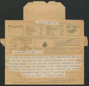 Telegramm an Ferruccio Busoni :29.10.1912