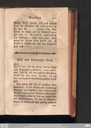 Fünf und siebenzigster Brief.