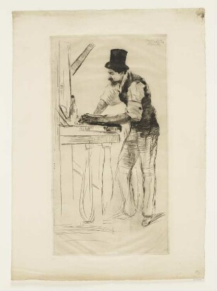 Henri Guérard an der Druckpresse
